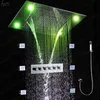 Luxury duschuppsättning inbäddad takskorvduschhuvud Multifunktion Remote Control Led Color Change Waterfall kranar kroppsstrålar mas242Z