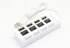 480mbps High Speed Mini USB Hub Socket Style 4 Ports Multi Charger Hub USB 2.0 On/Off Adapter Switches For PC Laptop