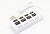 480Mbps höghastighets mini USB-navuttagstil 4 portar Multi Charger HUB USB 2.0 ON / OFF Adapter Switches for PC Laptop