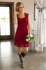 2017 New Bridesmaid Dresses Country Short For Weddings Full Lace Cap Sleeves Navy Blue Burgundy Open Back Plus Size Maid of Honor Gowns