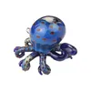 Hand-Blown Blue Glass Bubbler: Artistic Octopus Scorpion Smoking Pipe for Tobacco Enjoyment