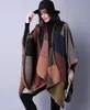 1PCS Herbst Winter Schal Gitter Frau Reise Schals Wolle Spinnen Damen Nationale Intensivierung Mantel 18 Farben Cape Weihnachtsfeier Cappa