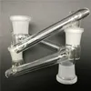 Adaptateur déroulant en verre Pipe d'eau de 14 mm 18 mm mâle mâle Drop down Bong Adaptateur pour quartz Banger Glass Bong Bong Water Fumer Pipes