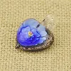 Glass Pendants Necklace 3D Flower Heart Love Shaped Murano Glass Jewelry Lampwork Glaze Pendant in Cheap 12pcs