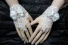 Nova moda coreana pulso flor renda diamante luvas de noiva vestido curto parágrafo luvas