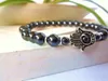 SN0302 Braccialetto di pietra alla moda Hamsa braccialetto di ematite braccialetto da uomo pesante braccialetto a mano regalo di natale per gli uomini Spedizione gratuita