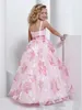 Blumenmädchenkleider, Spaghettiträger, Ballkleid, Blumenmuster, hellrosa Kleid, für Kinder, Kinder, große Mädchen, Festzug, Party, Abschlussball, formelles Kleid