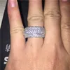 Luxury Pave Seven rows Full 365PCS 20CT SONA Diamond Ring Jewelry 925 Sterling Silver Cocktail rings for Women Men gift US Size 5,6,7,8,9,10