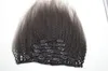 Saç Uzantılarında Klip 120g 7pcs 4A, 4B, 4C Doğal Renk Kaba Yaki Saç Uzantıları% 100 İnsan Saç Dokumaları G-Easy