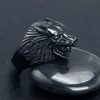 Fashion Wolf Head Rings for Men 316L in acciaio inossidabile roccia punk fresco gioielli motocicly classici anelli di design per animali gioielli