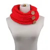 Prettybaby女性のネッカーチのニットボタンスカーフ冬の首のゲター冬の編み物スカーフラップファッションニット暖かいリングスカーフ送料無料