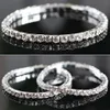 Pulseira feminina inteira banhada a prata cristal strass festa joias presente pulseira 6Y4S 7G56 9JCV266h