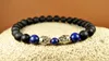 SN0100 Alta Qualidade Dos Homens Semi-Preciosa pedra Frisada Lapis Lazuli pulseira de pedra natural 6mm Azul Pedra Trecho Pulseira