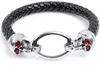 Европейский красный кристалл Глаз Дракона Шарм браслет плетение кожаный браслет манжеты браслеты панк ювелирные изделия для мужчин