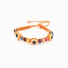 10 Colors Weave Rope String Bracelets Lucky Beaded Hamsa Amulet Acrylic Evil Eye Bracelets for Women Wholesale
