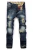 Top Beliebte Hole Ripped Stretch Denim Jeans Lässige Hiphop Biker Hosen Männer Skinny Distressed Vintage Hosen mix bestellen größe