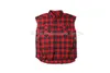 Men's Casual Shirts Wholesale- Hip Hop Mens Dress Tartan Brand Clothing Clothes Short Sleeve Red Plaid Men Shirt1