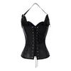 Groothandel-2 Kleur 2016 Sexy Dames Body Shapewear Lingerie PU Lederen Taille Cincher Training Corsets Girly Bustiers Kostuum + G-String