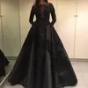 2024 Mütevazı Zuhair Murad Resmi Akşam Ünlü Elbiseler Çıkarılabilir Tren Siyah Dantel Uzun Kollu Arap Dubai Moda Prom Partisi GOWNS 080