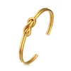 Roestvrij staal Liefde Knoop Manchet Bangle Friendship Gift - Zilver, Goud, Zwart