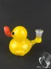 Hookahs gfgSuper lovely yellow duck glass oil rig 10 mm joint A variety of American stained glass bong subject to personal customization. Provide OEM processing