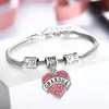 Diamond Love Love Heart Bracelet Mom Tia Filha de Tia Acreditar Hope Friends Charme Bracelets Mulheres Crian￧as J￳ias de moda Will and Sandy