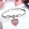 Diamond Love Heart Bracelet Crystal Mom Aunt Daughter Grandma Believe Hope friends charm Bracelets women children Fashion jewelry Will and Sandy