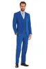 Venta caliente padrinos de boda pico solapa novio esmoquin azul hombres trajes boda/Prom Best Man Blazer (chaqueta + pantalones + chaleco + corbata) A112