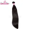 ナチュラルブラックシルキーストレート1ピース小売100％ダブルサイドブラジル髪織り7A未処理のバージンヒトヘアエクステンショングレートリミー