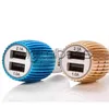 Car Charger New Dual USB Blue Light LED Car Charger Universal Converter Colorful Adaptor For Iphone Samsung LG HTC