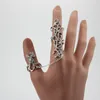 2016 New Gothic Punk Rock Rhinestone Cross Knuckle Joint Armor Long Full Adjustable Finger Rings Gift for women girl Fashion jewelry