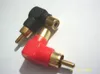 1000pcs Gold plated rca Right Angle Adapter Female to Male Adapter