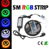 Julklapp LED Strip Light RGB 5050 5M 300 LED-remsor Vattentät med 44 Keys IR Fjärrkontroll + DC12V 5A Strömadapter i Retail Box