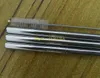 100sets/lot Free Shipping 1set =3pcs 9.5*215mm straws +1pcs brush Metal Drinking Straw Stainless Steel Drinking Straw