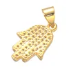 Hamsa Hand van Fatima Pendant vrouwen/mannen gelukkige sieraden geschenk trendy ketting hangers zilveren rosé goud vergulde strass palm keten charme voor dame