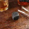 50set 9pcs/set 100% Natural Whiskey Stones Sipping Ice Cube Whisky Stone Whisky Rock Cooler Wedding Gift Favor Christmas Bar ZA0942