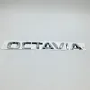 3D Araba Skoda Octavia Rozeti için Gümüş Çıkartma Emblem Abs Krom Logosu Otomatik Arka Bagaj Sticker294c