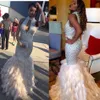 2016 Sparkly Mermaid Prom Dresses Sexy Bling Beaded Crystal Keyhole High Neck Luxury Elegant Ostrich Feather Formal Evening Party Gowns