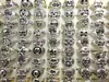 Hela bulkparti 100st Styles Top Mix Skull Rings skelett smycken Män presentfest gynnar män Biker ringar man smycken bran325g