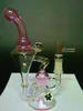 Pinke Recycler-Bong, Glasbongs, Nexusglass, Hitman, Glas, Hightimes, Bong, 14,4 mm Glasgelenk, Öl-Dab-Rig, Glas-Rig