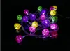 4m 20 LED Rattan Ball Lantern Sepak Takraw String Fairy Light Garlands För Nyår Jul Holiday Party Decoration110V-240V