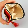 Patchwork Zipper Small Clutch Purse Party Favor Bags Gift Chinese Silk Brocade Tassel Women Makeup Cosmetic Storage Bag Vintage Coin Wallet