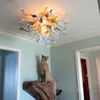 Lampa färgglada kristall ljuskronor handblåst murano glas taklampor led lampor tiffany vackra hängande lampor för vardagsrum