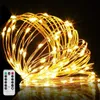 3xaa Battery Heased Fairy Lights String ze zdalnym 5m 50LEDS LED Copper Wire Lights na Boże Narodzenie Home Party