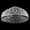 Gorgeous mousserande silver Big Bröllop Diamante Pagant Tiaras Hårband Kristall Brudkronor för Brides Prom Pageant Hår Smycken Headpiece