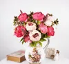 Çiçek Vintage Asil Büyük Gerçek Dokunmatik Çiçek Şakayık Buket Yapay Ağaç Şakayık Burçlar Ev Sehpa Ofisi Otel Mağaza Süslemeleri