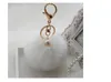 Oro Coniglio FurBall pompon Portachiavi in pelliccia portachiavi porte clef llaveros Portachiavi con perle per borsa con ciondolo navidad regalos5803375