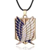 ANIME PENDANT PENDANT COSPLAY Collier Attaque du Titan Scout Regiment Logo Collier en cuir Corps Corps Accessoires Bijoux1945665