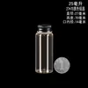 60 x leere Probenfläschchen, Durchmesser 27 mm, Klarglasflaschen mit schwarzer Aluminiumkappe
