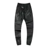 Atacado moda pu couro joggers calças dos homens do falso rua sweatpants hip pop jogging pantalon homme plus size 42ya061